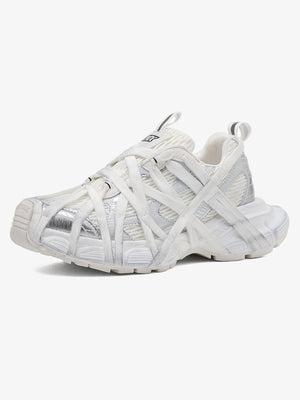 Dad shoes chunky con correas envolventes – blanco, vista lateral | XoKool