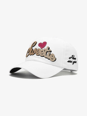 Embroidered cap – White, three-quarter view | XoKool