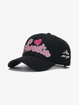 Embroidered cap – Black, three-quarter view | XoKool
