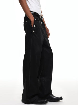 Sailor pants – Black, on model side | XoKool