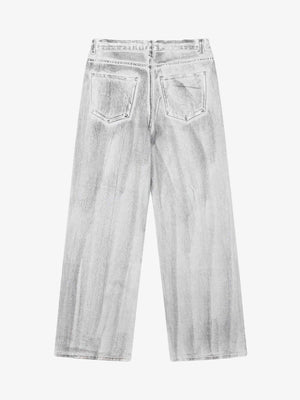 Jeans baggy blancos – vista trasera plana | XoKool