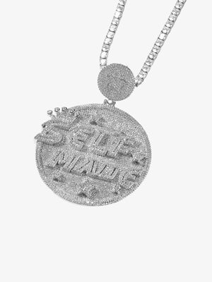 Iced Self Made Medaillon-Anhänger mit Kette – Silber, an Tennis-Kette | XoKool