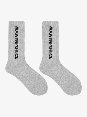 Crew Socken mit vertikalem Schriftzug – graues Paar | XoKool