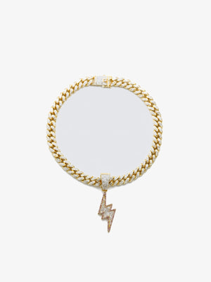 Lightning bolt necklace – Gold, flat | XoKool