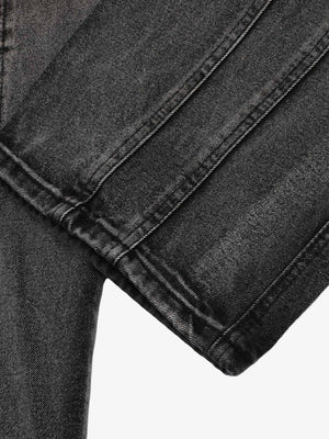 Raw edge patch jeans – hem close-up | XoKool
