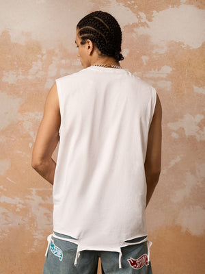 Retro Tattered Print Vest - thumbnail 5