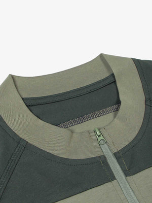 Quick-Dry Contrast Color Quarter Zip Up T-shirt - thumbnail 7