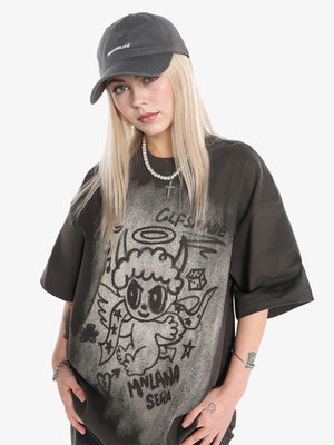 Oversized Angel Graphic T-Shirt - thumbnail 11