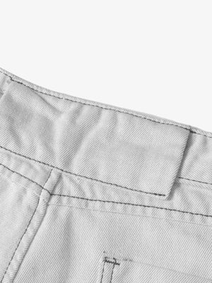 Deconstructed Split Contrast Stitching Scimitar Jorts - thumbnail 10