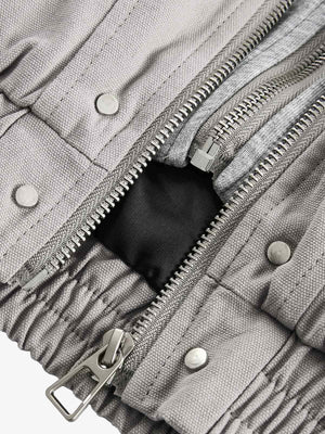 Layered Hooded Bomber – zip and hem detail | XoKool