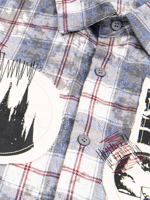 Retro Cleanfit Patch Embroidered Plaid Shirt - thumbnail 8