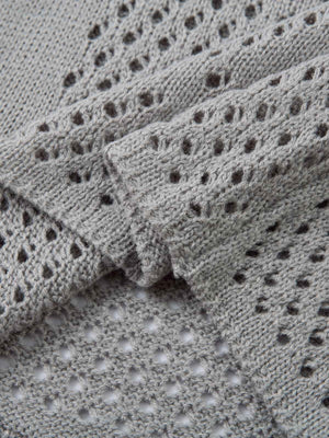 Openwork Knit Short-Sleeve Sweater - thumbnail 6