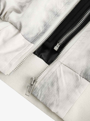 Tie-dye bomber jacket – Double zip close-up | XoKool