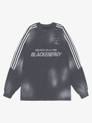 Spray Dyed Longsleeve im Football-Trikot-Look – Anthrazitgrau, Vorderansicht | XoKool
