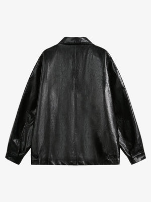 Retro Motorcycle PU Leather Jacket - thumbnail 2