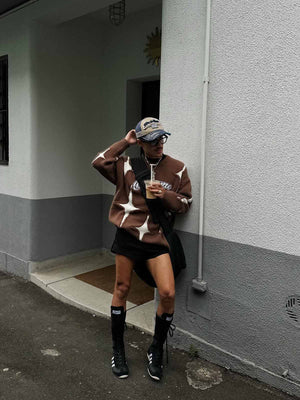 Oversized Stern-Pullover – Streetfoto am Model | XoKool