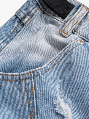 Shorts cargo desgastados – detalle del ajustador de cintura y el bolsillo frontal | XoKool