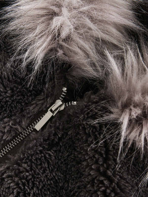 Fur Hooded Quilted Sherpa Jacket - thumbnail 15