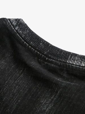 Distressed Embroidered Letter T-Shirt - thumbnail 5
