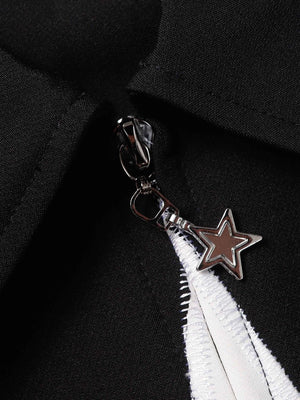 Star zip up shirt – star zip puller close-up | XoKool