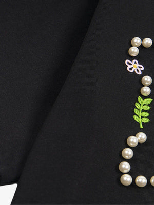 Oversized Embroidered Floral Letter T-Shirt - thumbnail 7