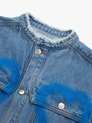 Denim vest – collar and chest pocket close-up | XoKool