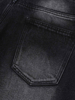 Distressed Washed Workwear Denim Shirt And Jorts Set - thumbnail 21