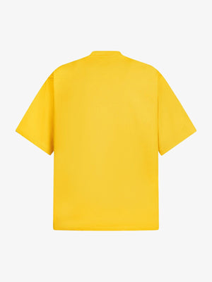 Heavyweight Boxy T-Shirt mit Fuzzy Letters – Gelb, Rückansicht | XoKool