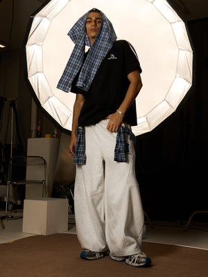 Plaid Belt Barrel Pants - thumbnail 14
