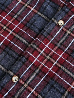 Retro Faux Two-Piece Plaid Shirt - thumbnail 11