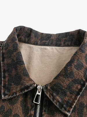 Vintage Washed Cheetah Denim Jacket - thumbnail 11