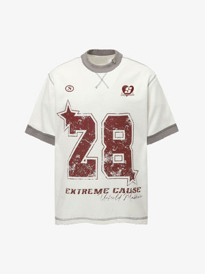 Distressed NO. 28 Jersey T-Shirt - thumbnail 1