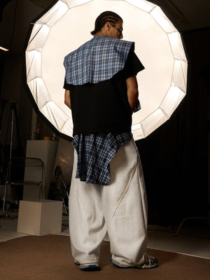 Plaid Belt Barrel Pants - thumbnail 10