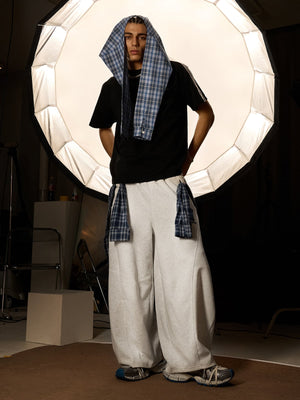 Plaid Belt Barrel Pants - thumbnail 15