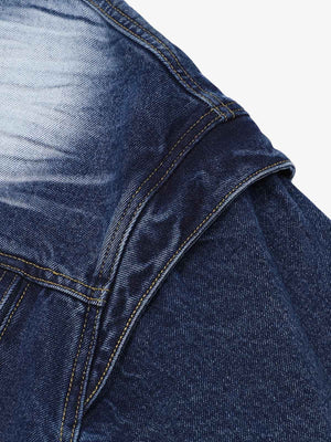 Distressed Washed Workwear Denim Shirt And Jorts Set - thumbnail 7