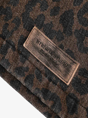Vintage Washed Cheetah Denim Jacket - thumbnail 13