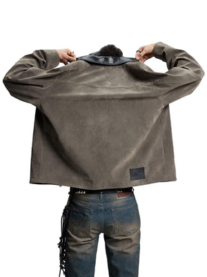 Retro Suede Detroit Motorcycle Jacket - thumbnail 14
