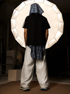 Plaid Belt Barrel Pants - thumbnail 11
