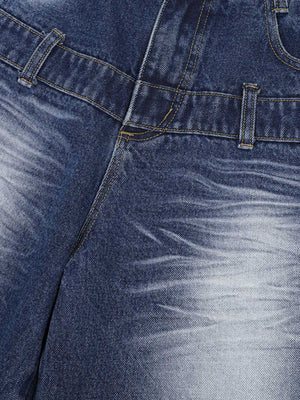 Distressed Washed Workwear Denim Shirt And Jorts Set - thumbnail 8
