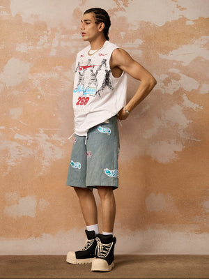 Retro Tattered Print Vest - thumbnail 9