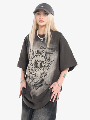 Oversized Angel Graphic T-Shirt - thumbnail 12