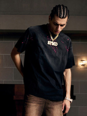 Vintage Washed Dot Spray T-Shirt - thumbnail 4