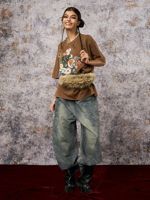 Drawstring barrel jeans – on model, full 2 | XoKool