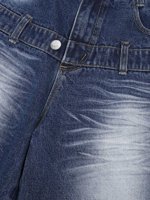 Distressed Washed Workwear Denim Shirt And Jorts Set - thumbnail 10