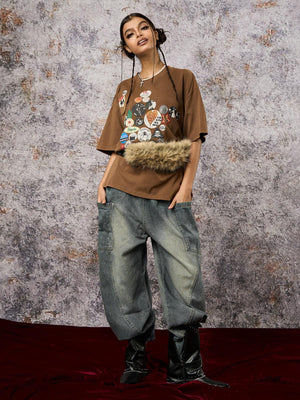 Drawstring barrel jeans – on model, full 3 | XoKool