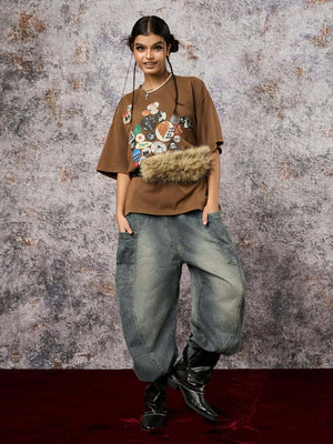 Drawstring barrel jeans – on model, full 4 | XoKool