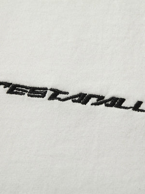 Gestreiftes Raglan T-Shirt – Off-White, Bruststickerei | XoKool