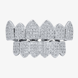Vampire fang grillz – Silver, set large close-up | XoKool