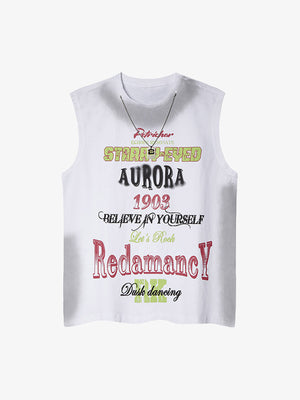 Spray- Painted Letter Print Necklace Vest - thumbnail 1