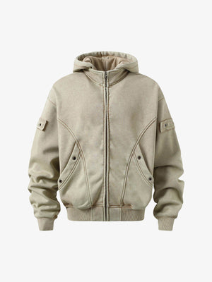 Wasteland Style Washed Zipper Up Sweatshirt - thumbnail 1
